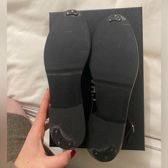 100 percent authentic brand new Chanel Black Leather Loafers - Picture 3 of 5